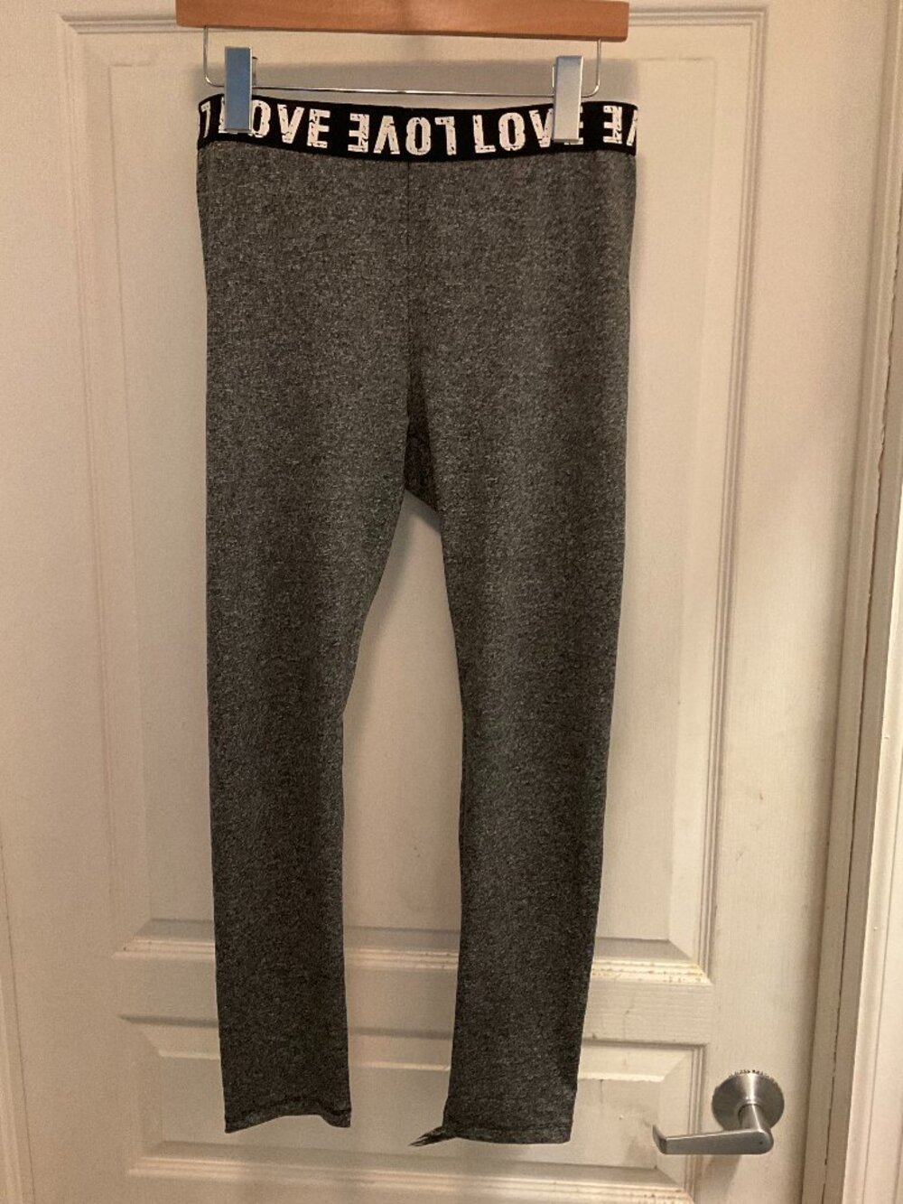Women's Bozzolo Gray Leggings "Love" Waistband